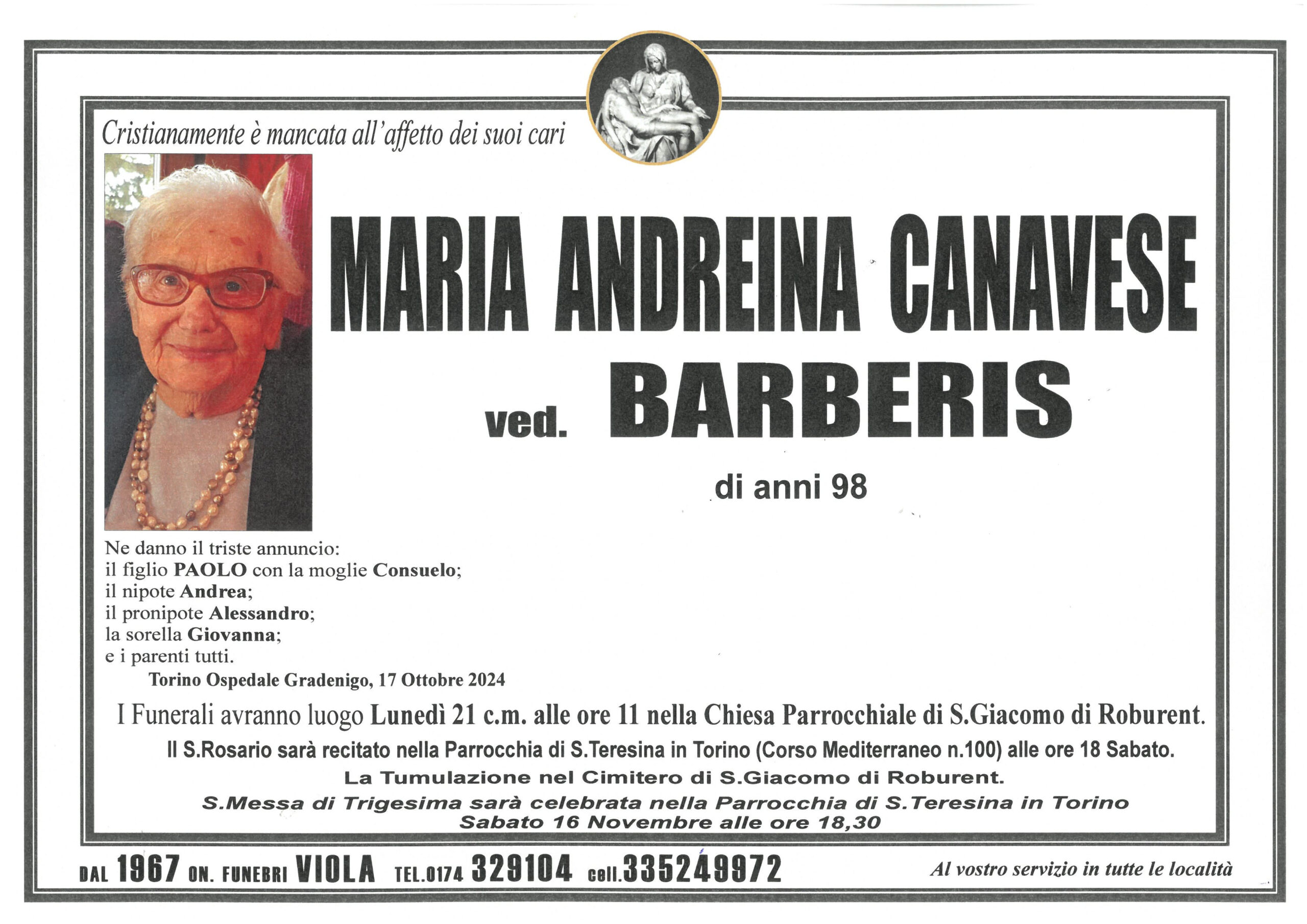 CANAVESE MARIA  ANDREINA